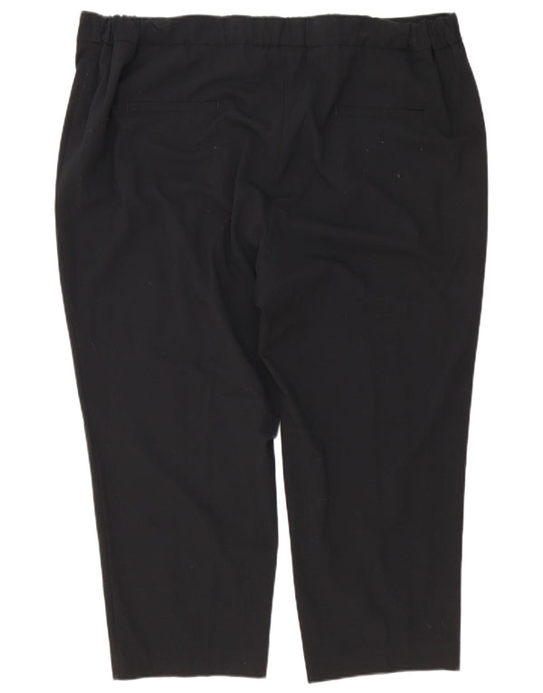 Marks & Spencer Dame Capri Bukser med høj talje UK 24 4XL W48 L25 Sort