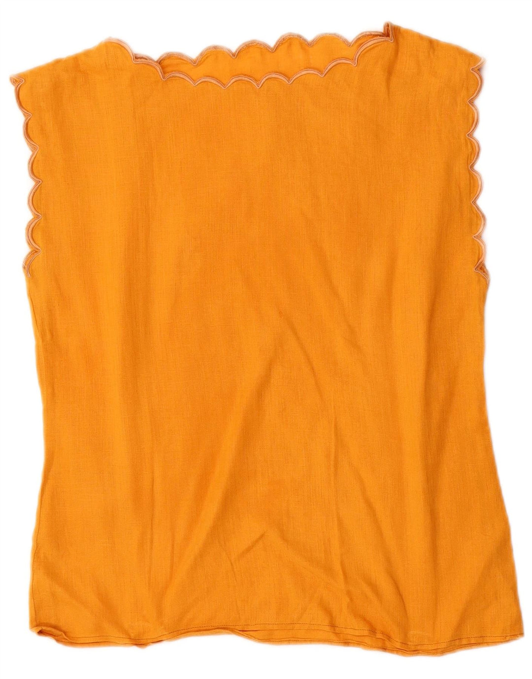 Vintage Dame Ærmeløs Bluse Top UK 12 Medium Orange
