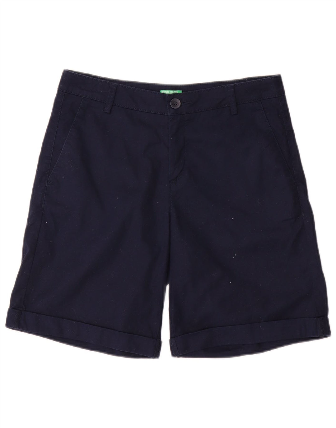 BENETTON Chino-shorts til kvinder UK 8 Small W28 Marineblå Bomuld