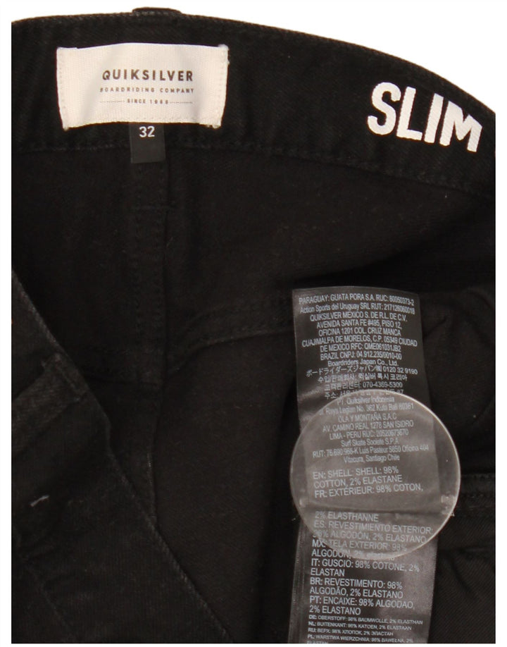 Quiksilver Herre Slim Fit Denim Shorts W32 Medium Sort Bomuld