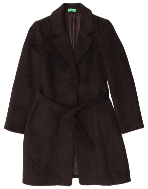 Benetton Dame Overfrakke UK 12 Medium Sort Polyester