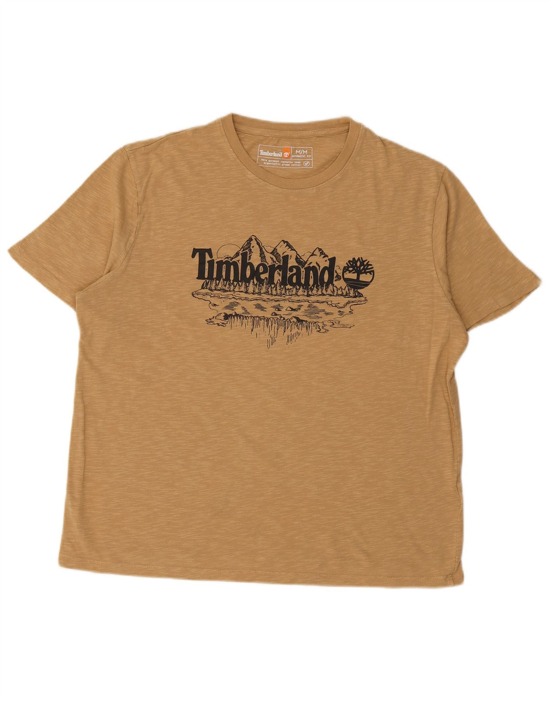 TIMBERLAND Herre Autentisk grafisk T-shirt Top Medium Beige Flecked Bomuld
