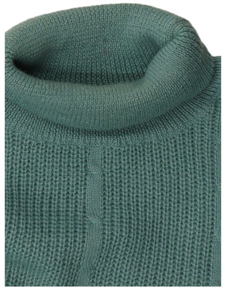 Vintage Herre rullehals sweater stor grøn