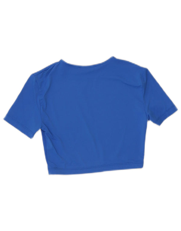 Zara Womens Crop T-Shirt Top UK 8 Small Blue