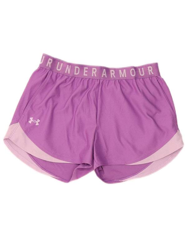 Under Armour Graphic Sports Shorts til kvinder UK 10 Small Purple Colourblock