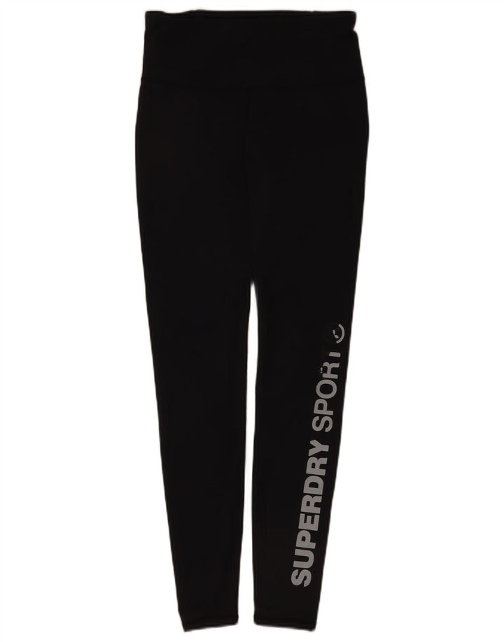 Superdry Grafiske Leggings til kvinder UK 10 Lille sort polyester