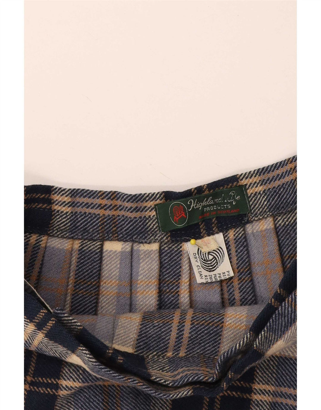 Highland Womens Wrap Nederdel EU 38 Medium W28 Marineblå Plaid Uld