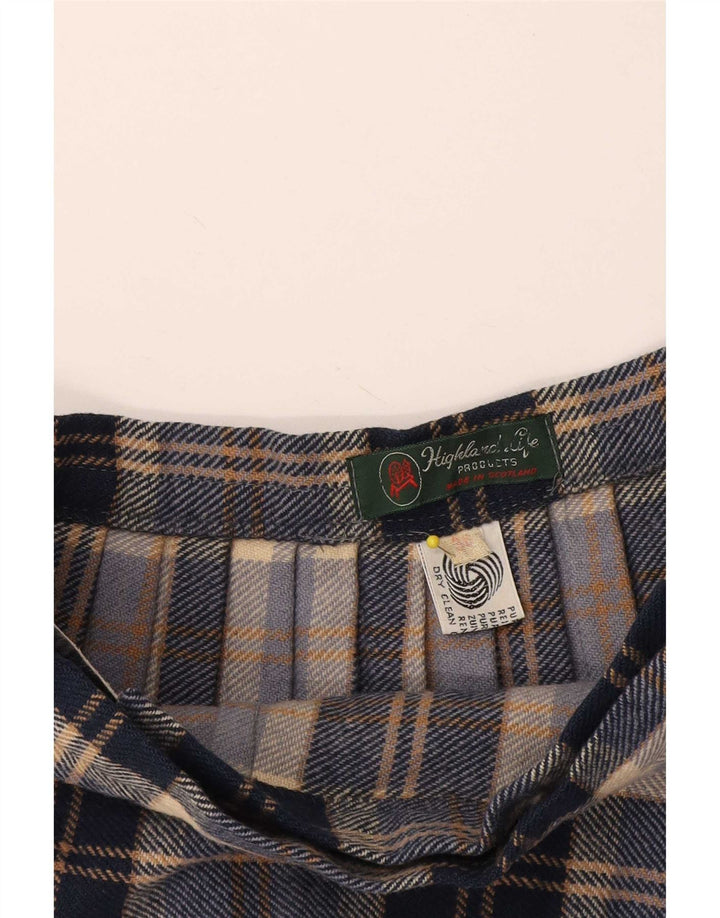 Highland Womens Wrap Nederdel EU 38 Medium W28 Marineblå Plaid Uld