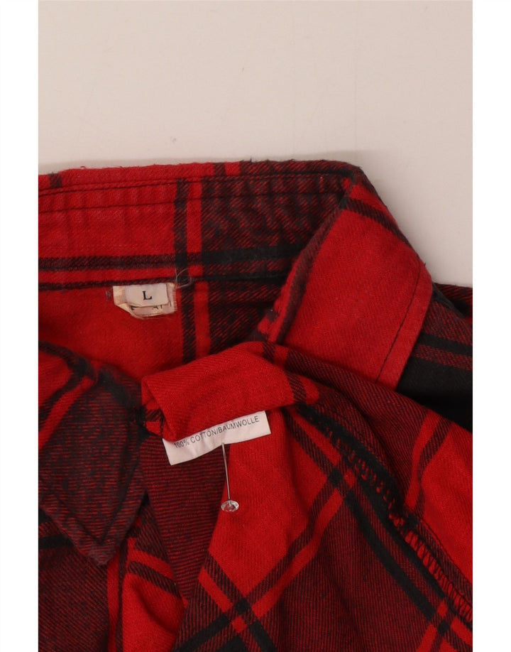 Ranger herre flannel skjorte stor rød ternet bomuld