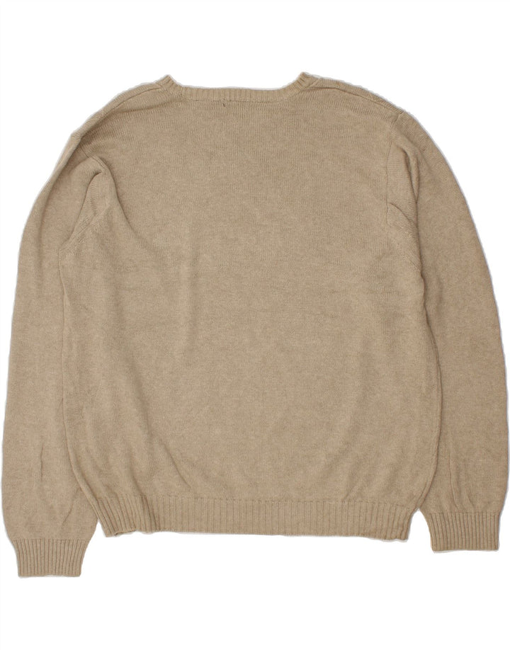 IZOD Mens Boat Neck Jumper Sweater 2XL Beige Cotton Vintage Izod and Second-Hand Izod from Messina Hembry 