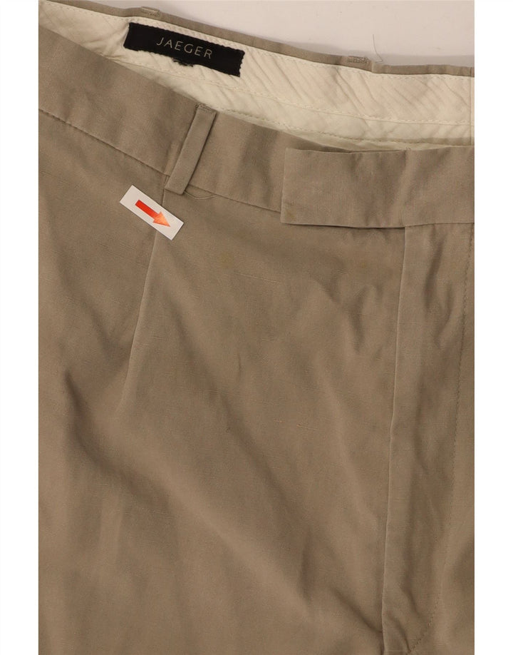 JAEGER Lige Chinobukser til mænd W36 L30 Khaki Lyocell