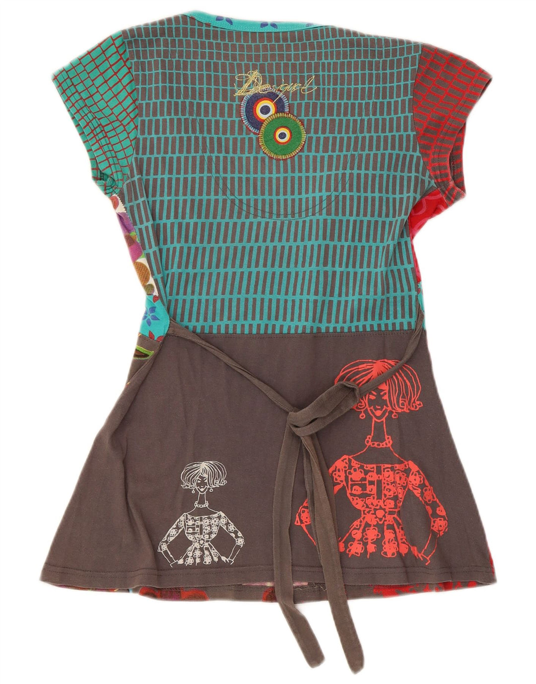 Desigual Dame Tunika Top UK 12 Medium Multicolored Floral