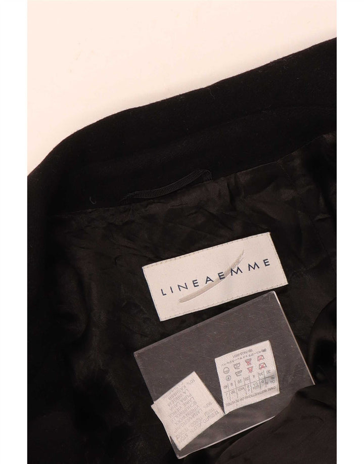 Lineaemme Dame Dobbeltradet Frakke UK 8 Small Black Wool
