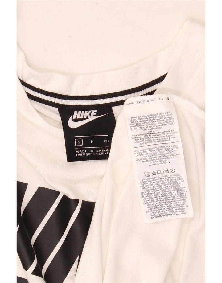 Nike grafisk T-shirt top til mænd, lille hvid polyester