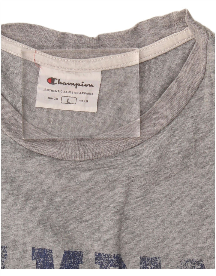 CHAMPION Mens Graphic Vest Top Large Grey