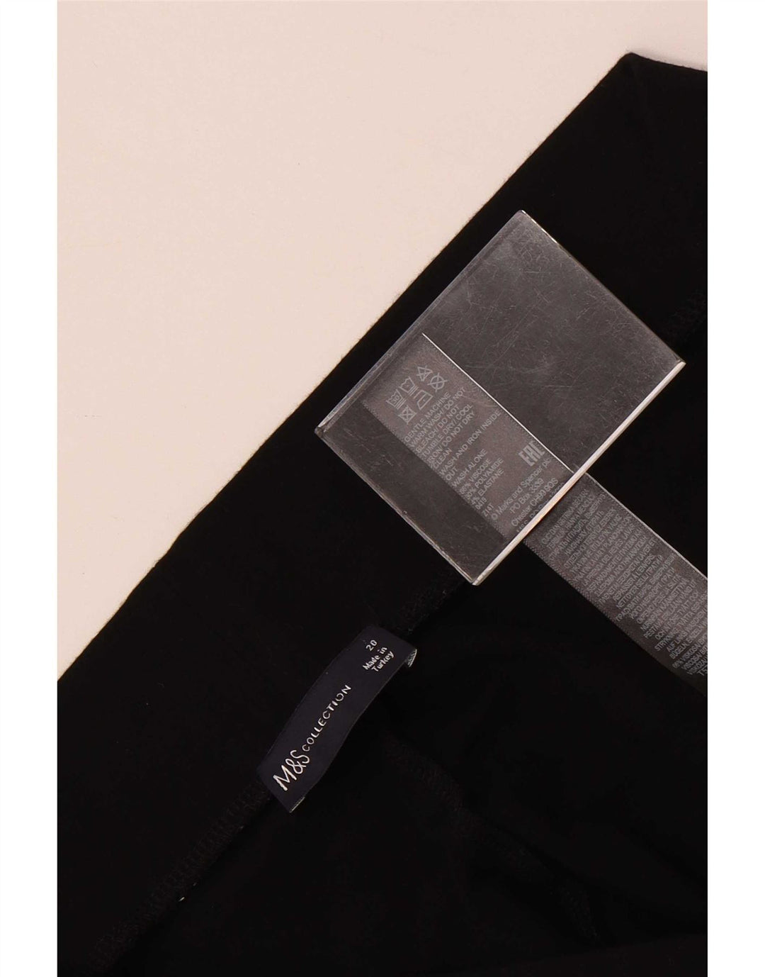 Marks & Spencer Dame Capri Leggings UK 20 2XL Sort Stribet Viscose