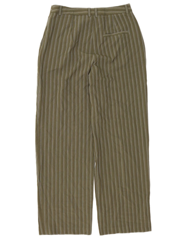 Topshop Womens High Waist Casual Trousers UK 8 Small W28 L30 Green Striped