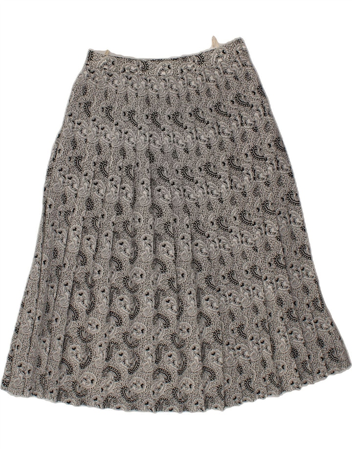 FRANKENWALDER Womens Knife Pleated Skirt IT 42 Medium W30  Grey Paisley Vintage Frankenwalder and Second-Hand Frankenwalder from Messina Hembry 