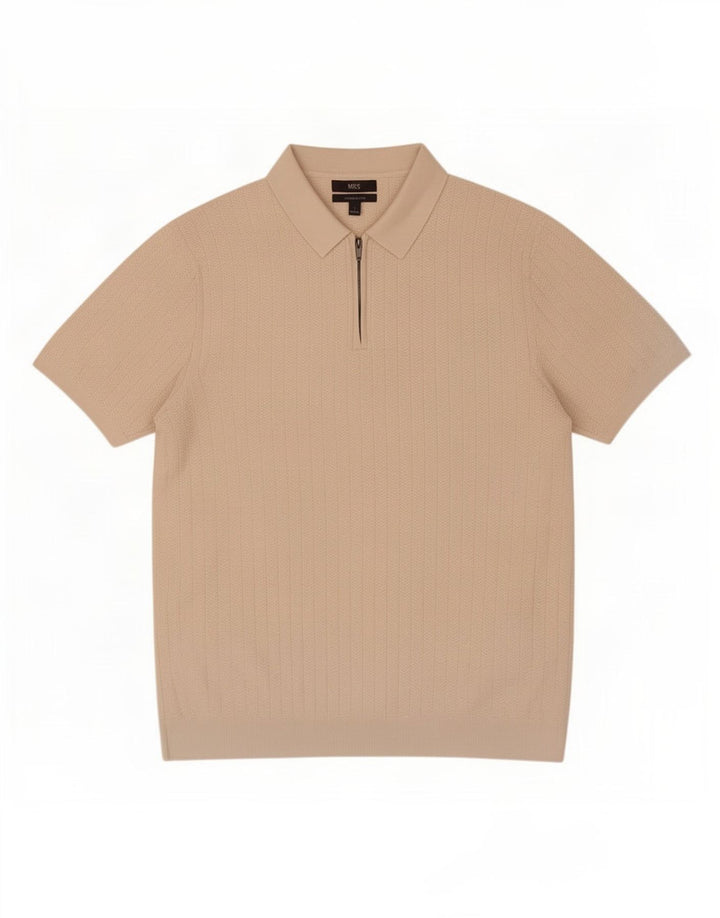 Marks & Spencer Poloshirt til mænd Stor beige sildebensbomuld