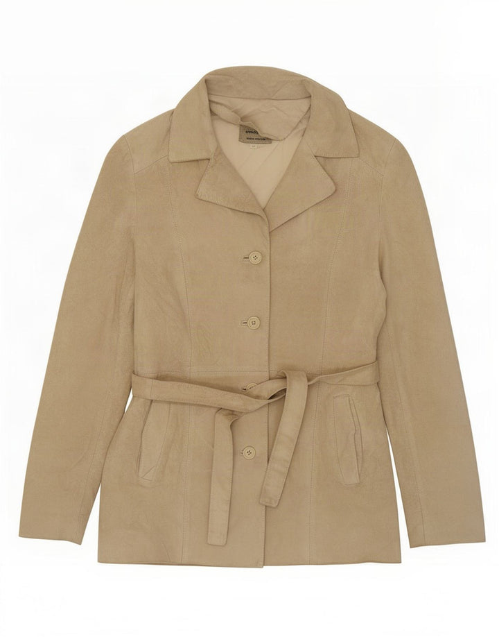 Conbipel Dame Ruskindsjakke IT 46 Large Beige Læder