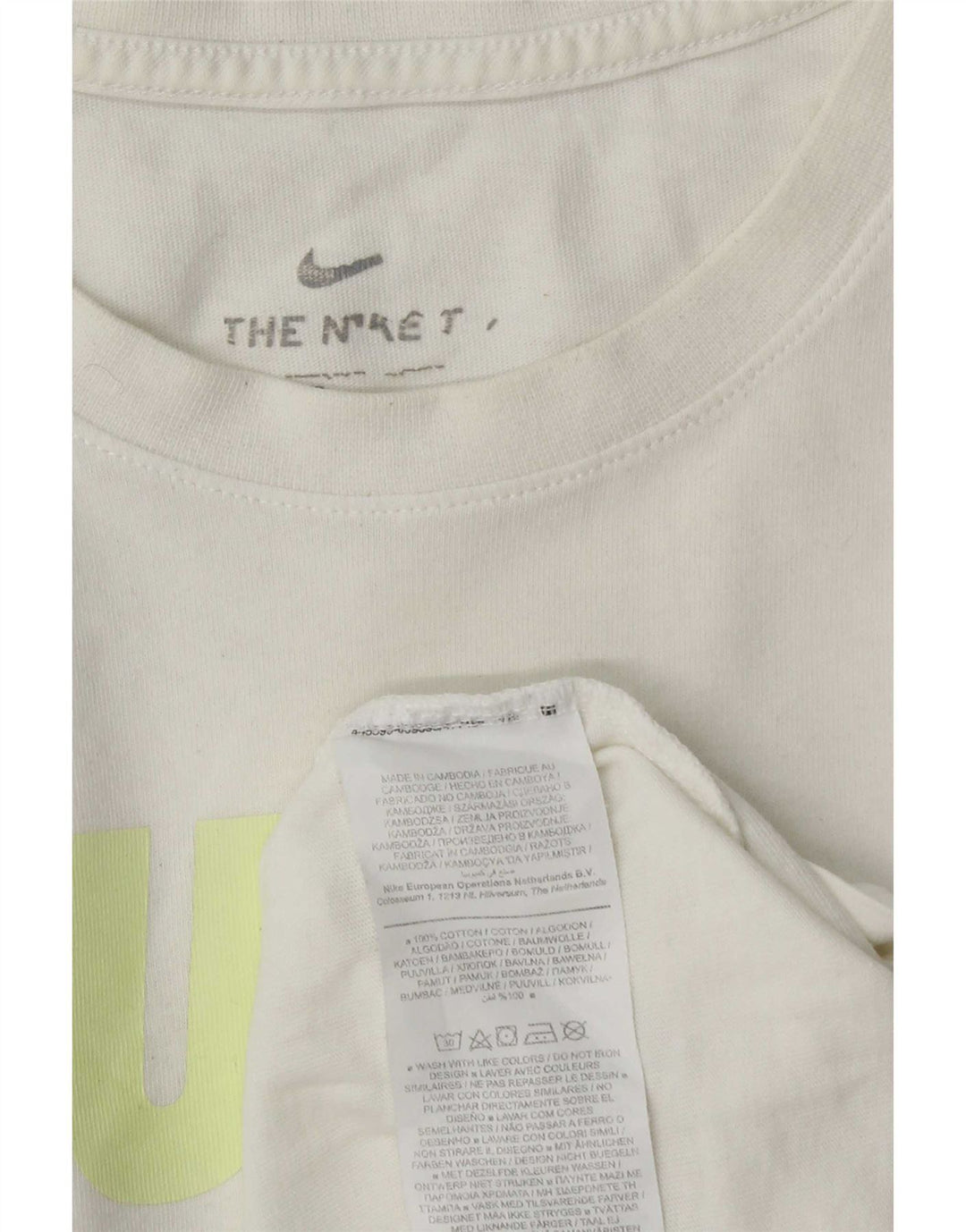 Nike grafisk T-shirt top til mænd, stor hvid bomuld