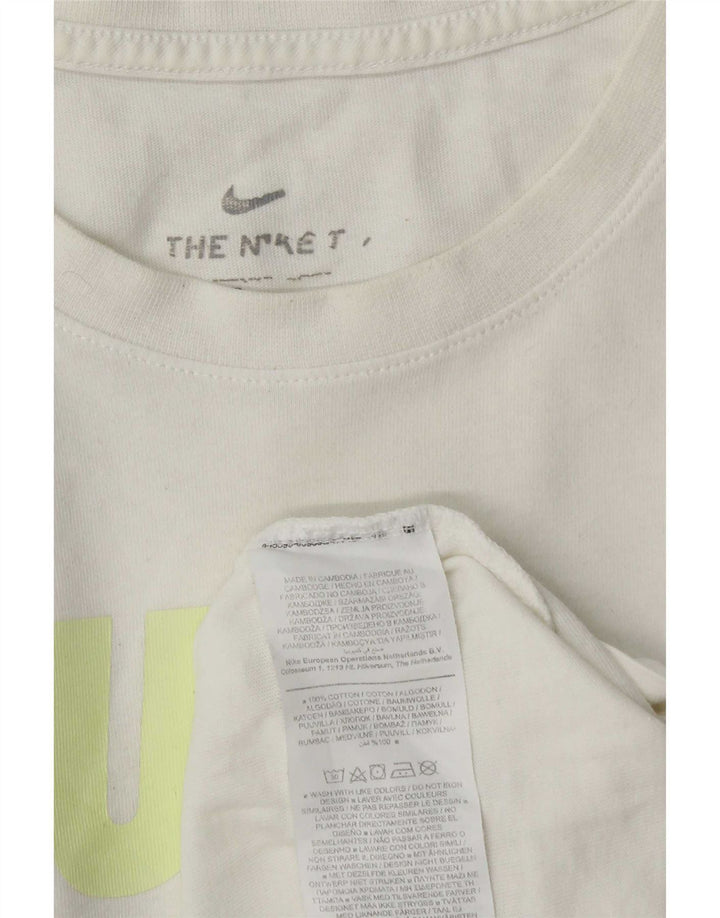 Nike grafisk T-shirt top til mænd, stor hvid bomuld