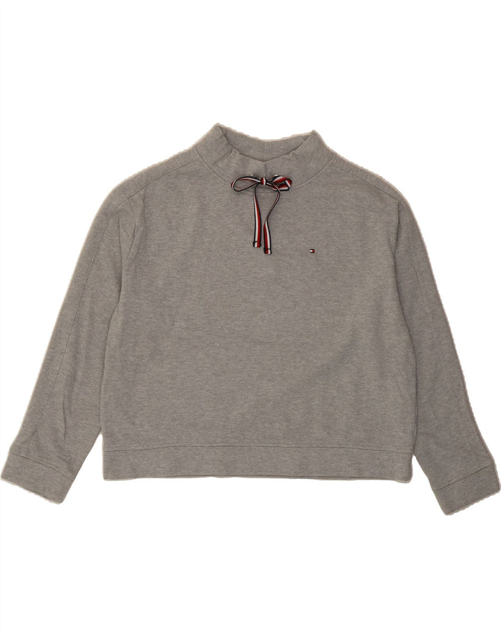 TOMMY HILFIGER Womens Sweatshirt Jumper UK 16 Large Grey Cotton Vintage Tommy Hilfiger and Second-Hand Tommy Hilfiger from Messina Hembry 