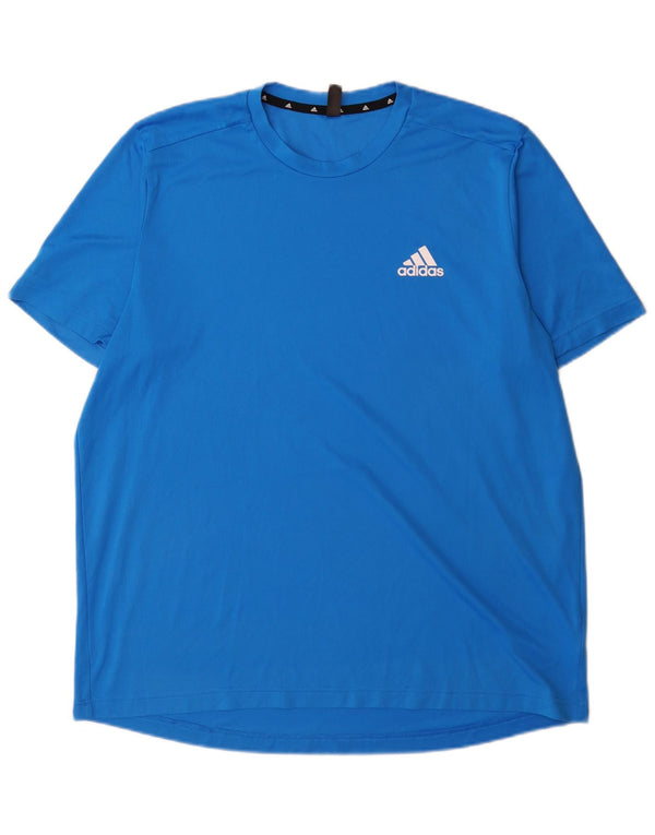 Adidas Herre Aeroready T-Shirt Top XL Blå Polyester