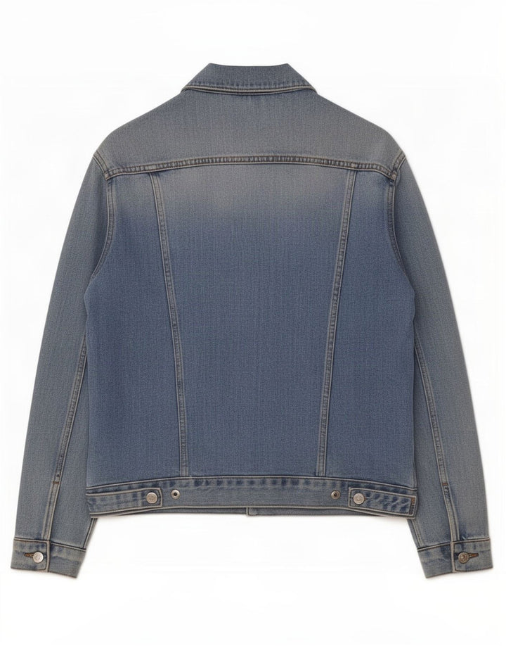 Moto Dame Oversized Denim Jacket UK 8 Small Blue Cotton