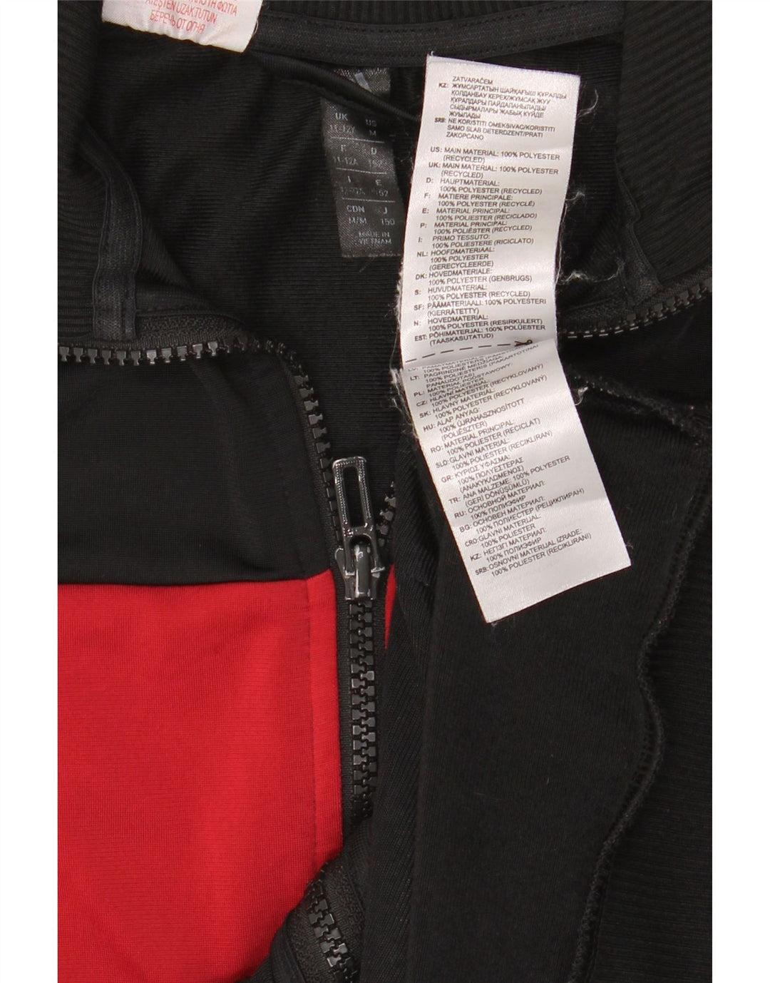 ADIDAS Træningsdragt til drenge Topjakke 11-12 år Sort Colourblock Polyester