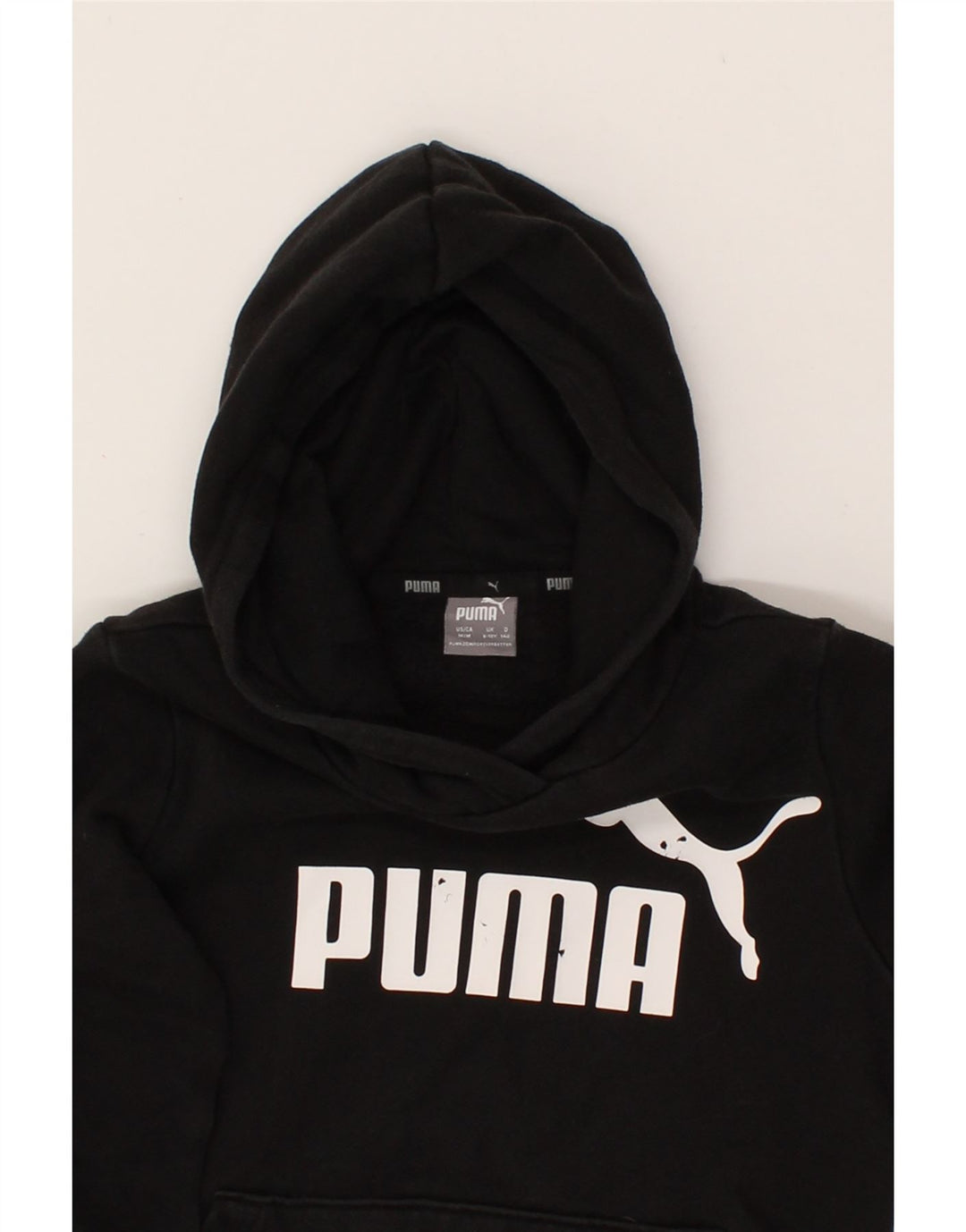 PUMA Boys Graphic Hoodie Jumper 9-10 Years Medium  Black Vintage Puma and Second-Hand Puma from Messina Hembry 