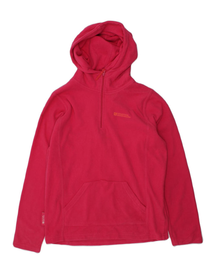 MOUNTAIN WAREHOUSE Girls Hooded Zip Neck Fleece Jumper 11-12 Years Pink | Vintage Mountain Warehouse | Thrift | Second-Hand Mountain Warehouse | Used Clothing | Messina Hembry 