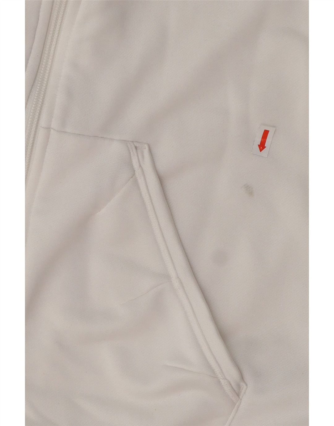 ADIDAS hættetrøje med lynlås til kvinder UK 16 Large White Colourblock Polyester