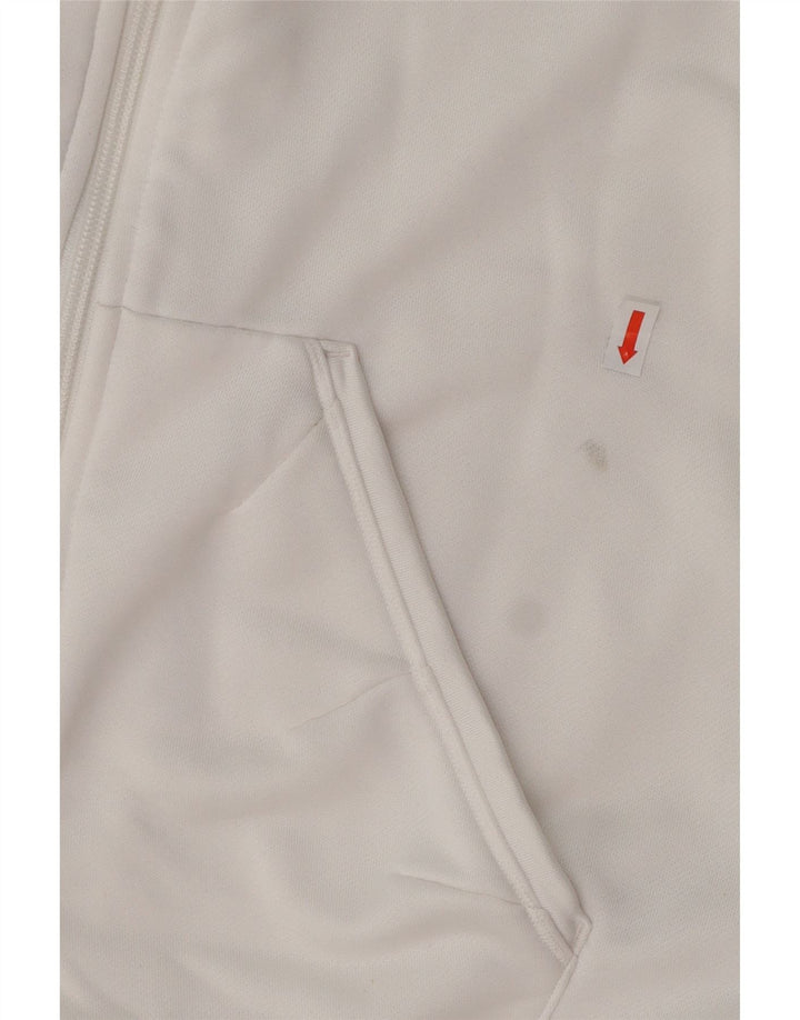 ADIDAS hættetrøje med lynlås til kvinder UK 16 Large White Colourblock Polyester