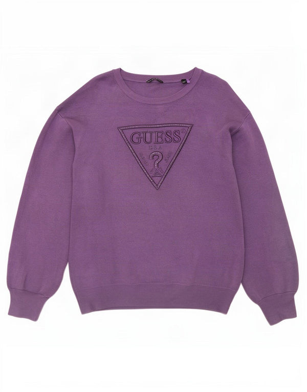 Guess piger grafisk bådhals sweater 15-16 år lilla viskose