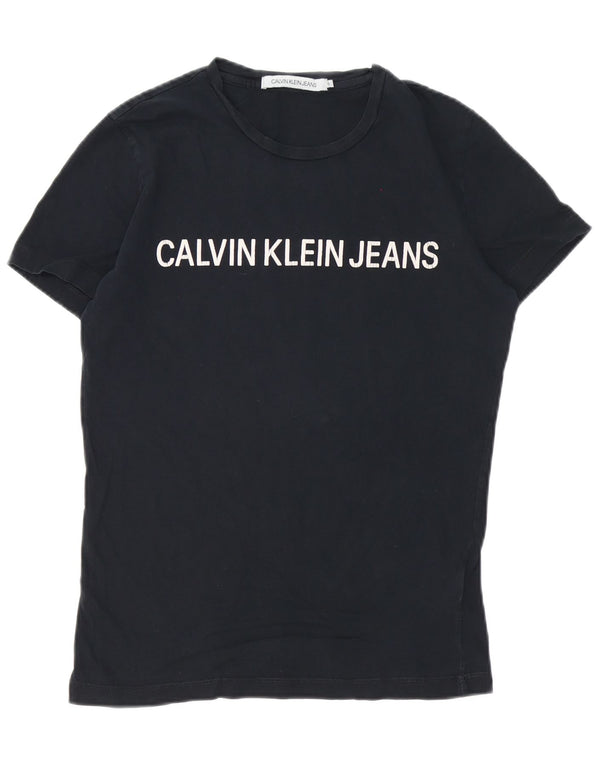 Calvin Klein Jeans Herre grafisk T-shirt Top Lille sort bomuld