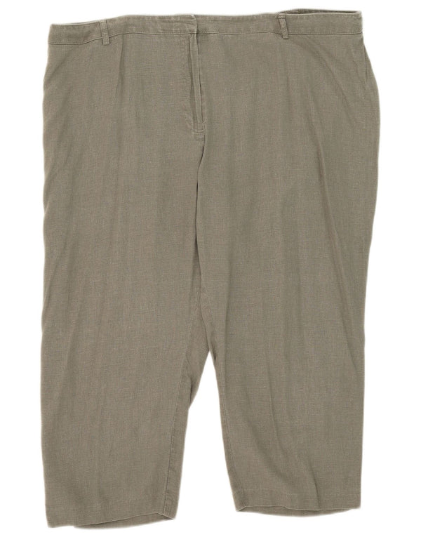 Marks & Spencer Dame Capri Bukser med høj talje UK 22 3XL W43 L21 Khaki