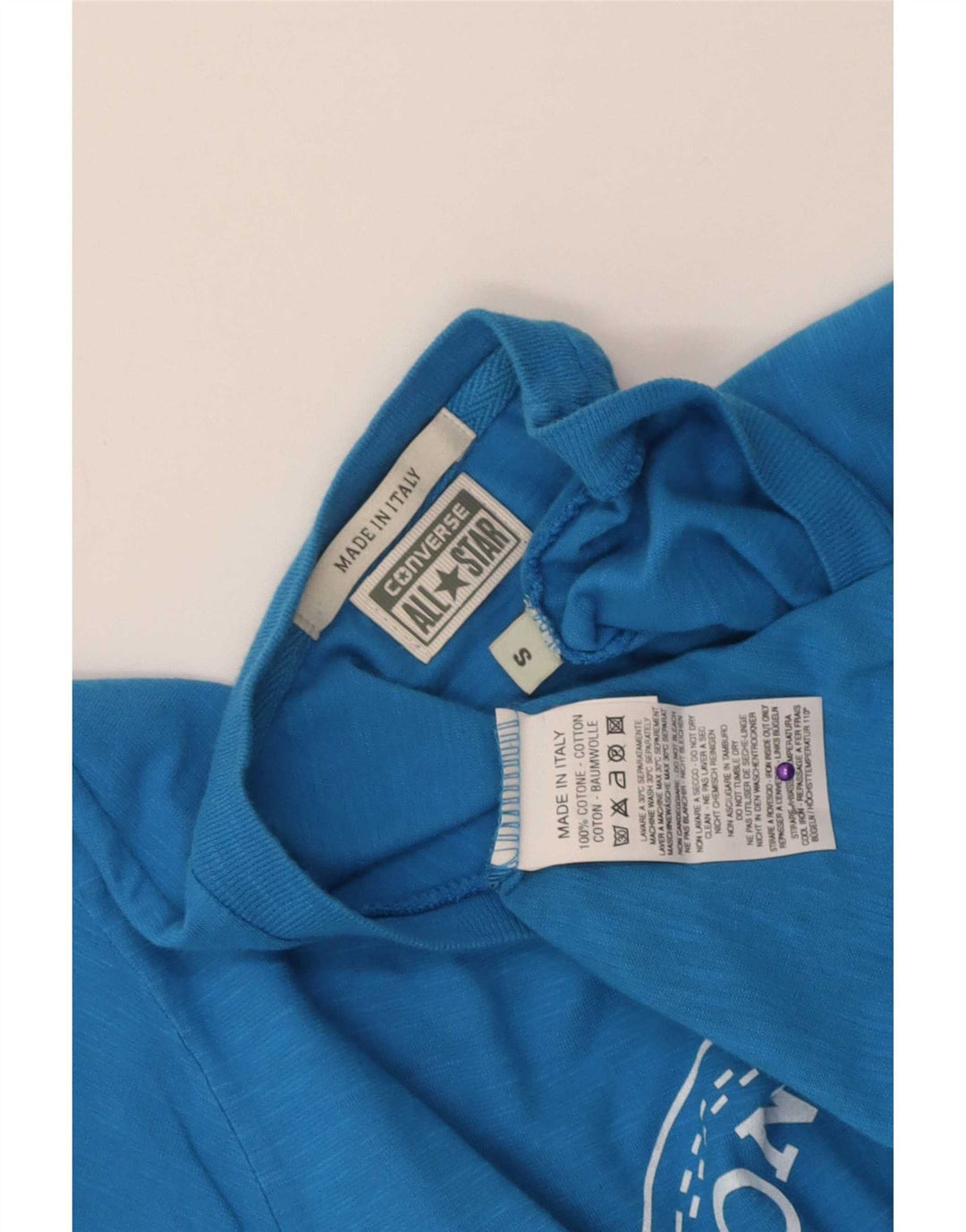 Converse Herre Chuck Taylor Grafisk T-Shirt Top Lille Blå Bomuld