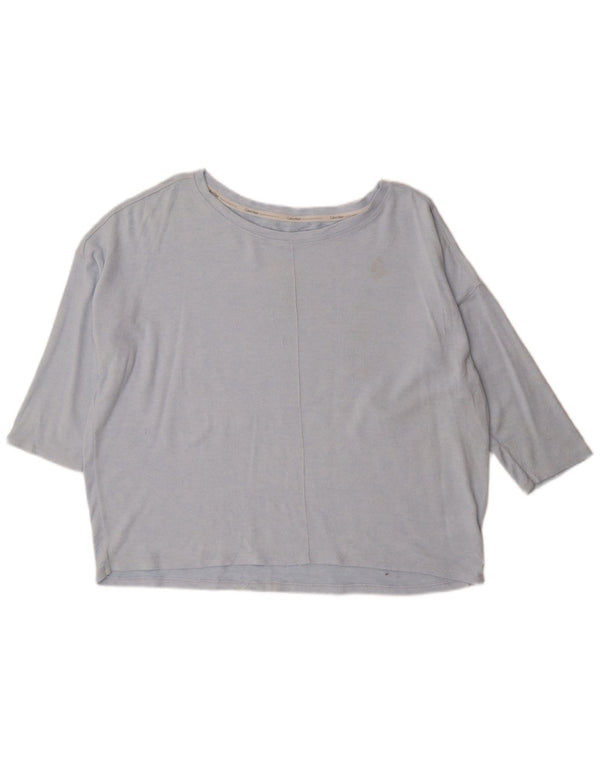 Calvin Klein Dame Oversized Top 3/4 ærme UK 18 XL Blå Viscose