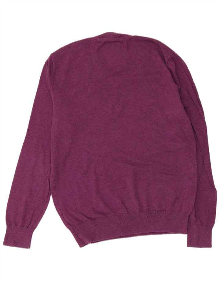 JACK WILLS Herre V-hals sweater Medium Lilla Bomuld