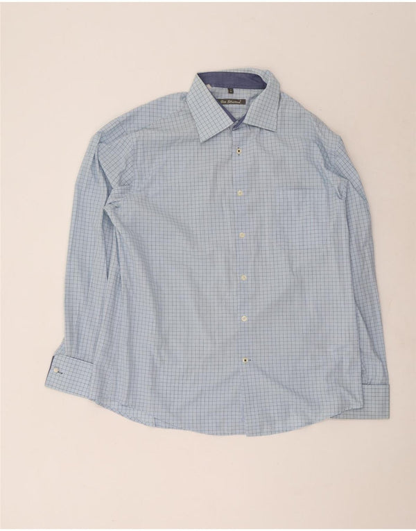 Ben Sherman Mens Formal Shirt XL Blue Check Cotton