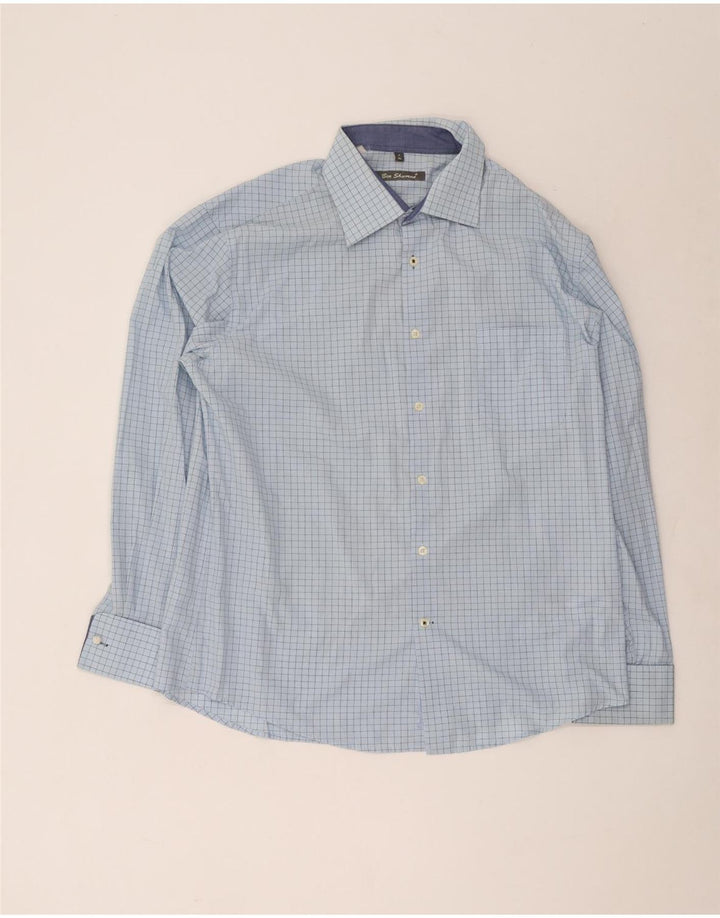 Ben Sherman Herre formel skjorte XL blå ternet bomuld