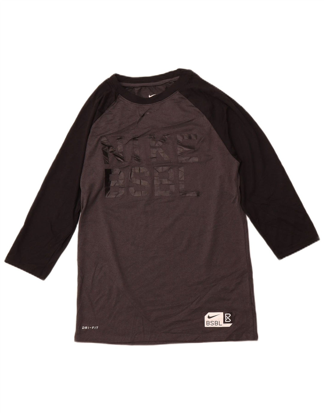 NIKE Dame Athletic Cut Grafisk T-Shirt Top UK 8 Small Grey Sports