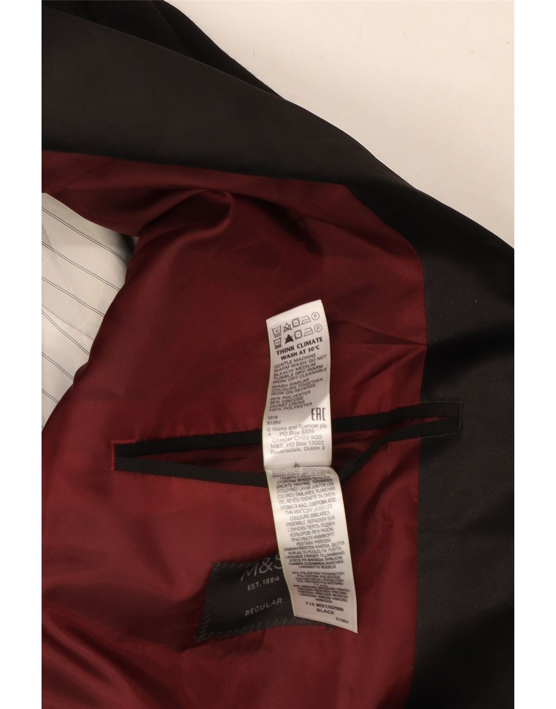 Marks & Spencer Herre 2-knaps Regular Fit Blazer-jakke UK 48 2XL Sort