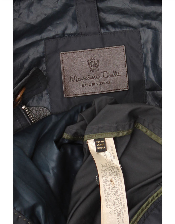 Massimo Dutti Herre Bomber Jacket UK 44 2XL Navy Blue Polyester