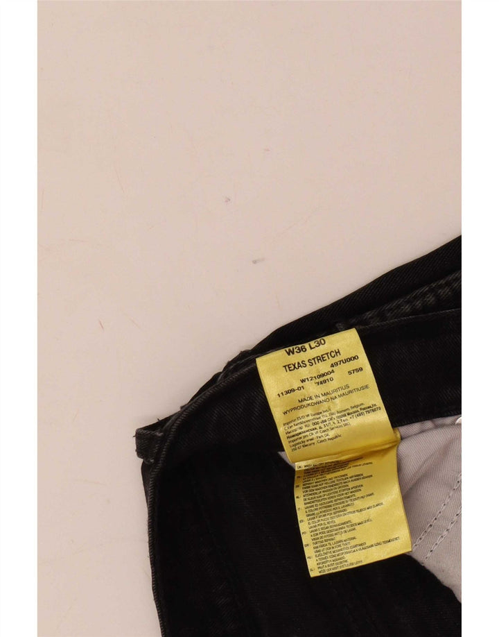 Wrangler Herre Texas Stretch Straight Jeans W36 L30 Sort Bomuld