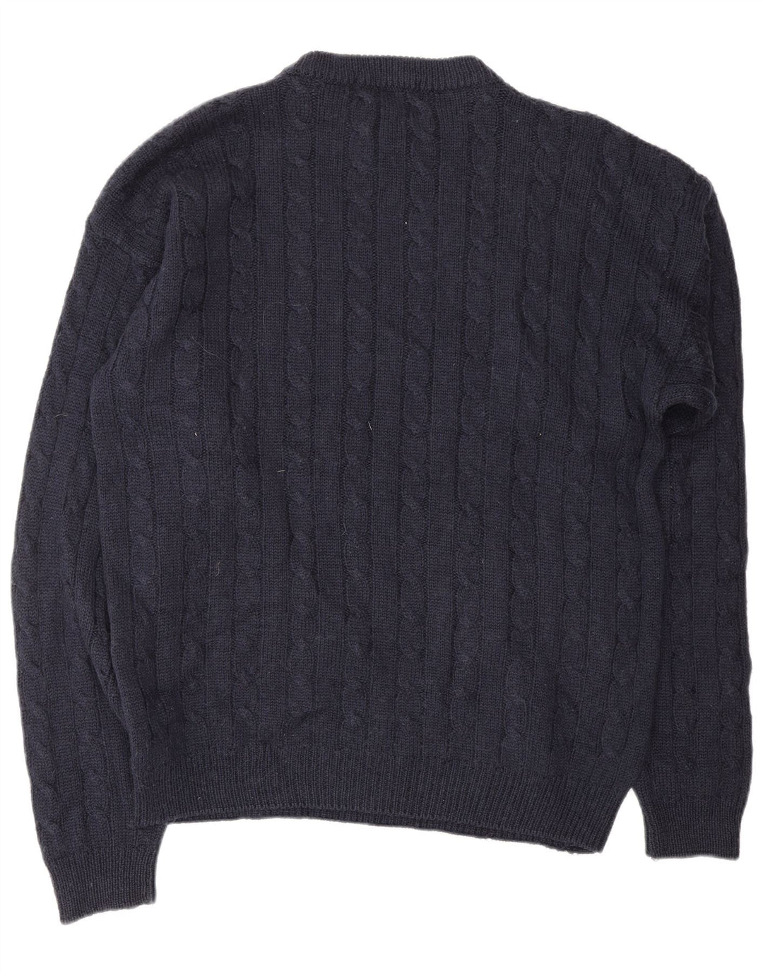 BLANC BLEU Herre grafisk rund hals sweater stor marineblå vinter