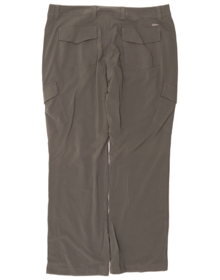 Eddie Bauer lige cargobukser til kvinder US 16 2XL W38 L32 Grå polyester