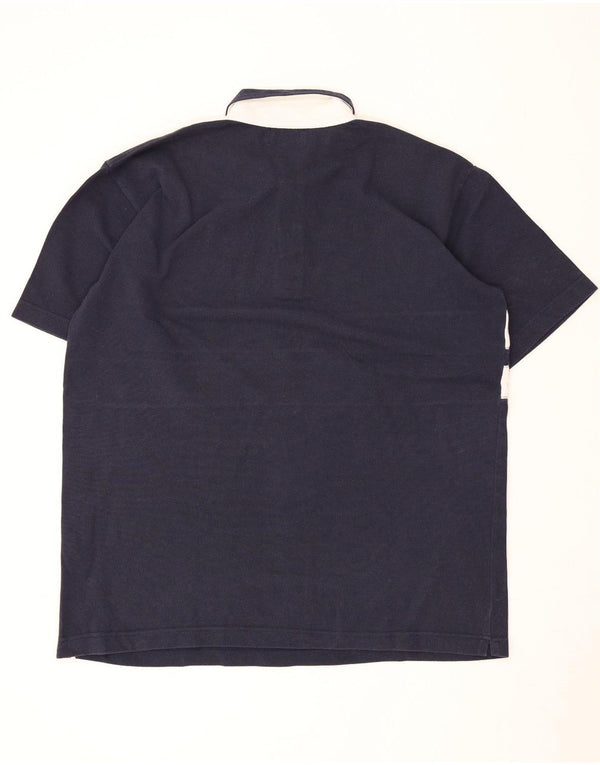 Kappa Polo Shirt til mænd XL Marineblå Colourblock Bomuld