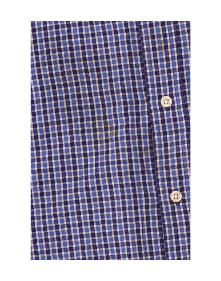 Chaps Herre Easy Care skjorte 2XL Blue Gingham Cotton
